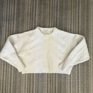 Aritzia Cream Cable Knit Sweater